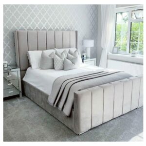 Bed And Mattress Pay Monthly 4 beds available at pay weekly flooring , A classic and sophisticated style, our Edge beds features a soft padded headboard and footboard for extra comfort. A choice of 5 colours: Black, Mink, Grey, Silver and White make it easy to match your current bedroom decor, or to add a splash of colour to brighten your bedroom, The chosen fabric is Plush velvet Available in 2 sizes Double (mattress size 135 cm x 190 cm/ 4’6″ x 6’3″). King (mattress size 150 cm x 200 cm/ 5’0″ x 6’3″). Deposit £40 then £15 per week for 50 or 55 weeks, Shipping fee £39.99. Manufacturers Delivery period 8-12 weeks.