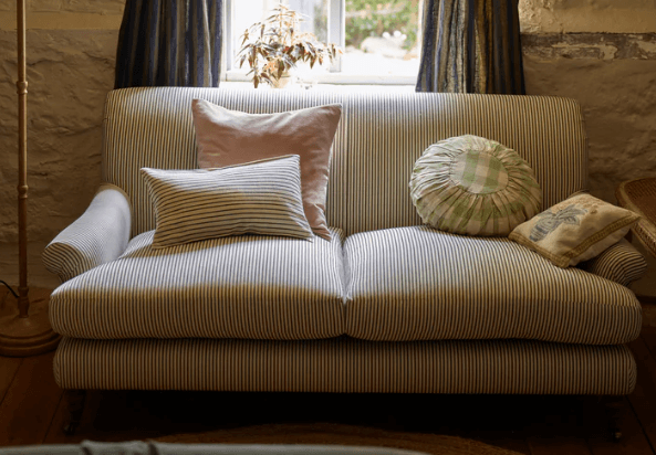 2 seater linen sofa by Rowen & Wren