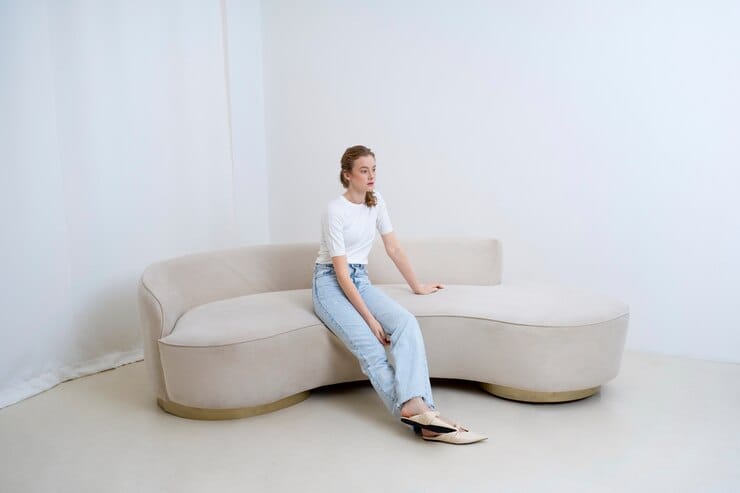 armless sofa