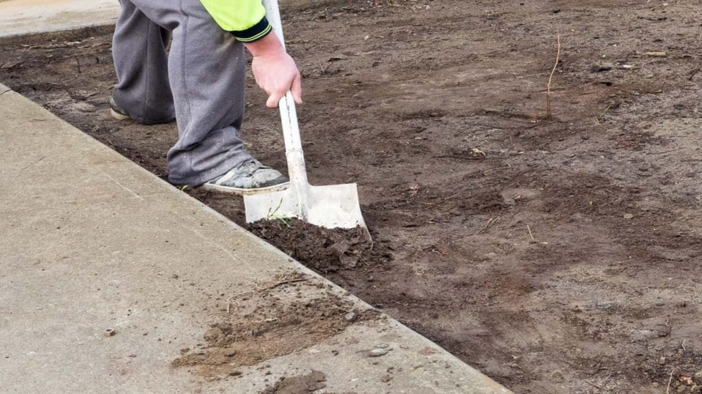 install edging around the area