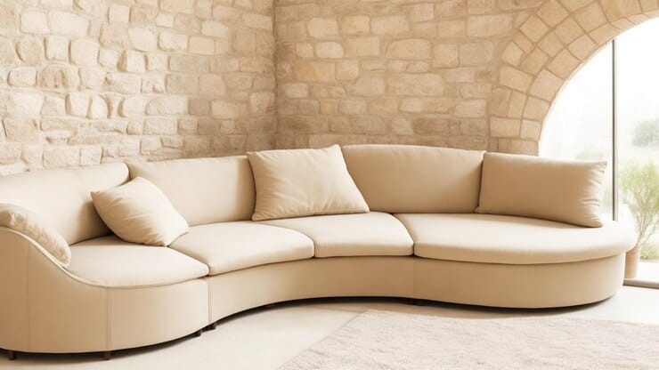 modern curved sofa