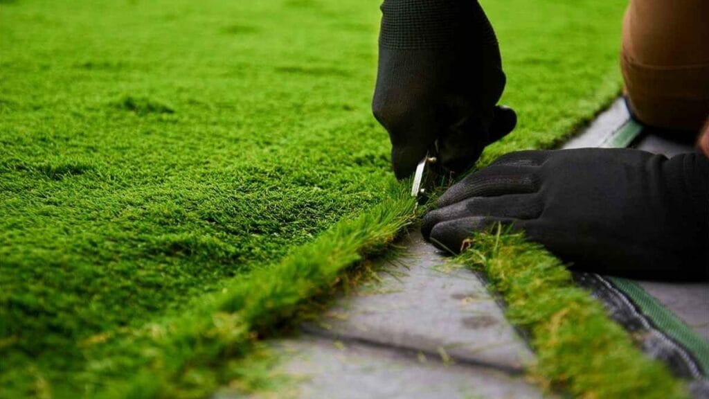 trim and secure the grass
