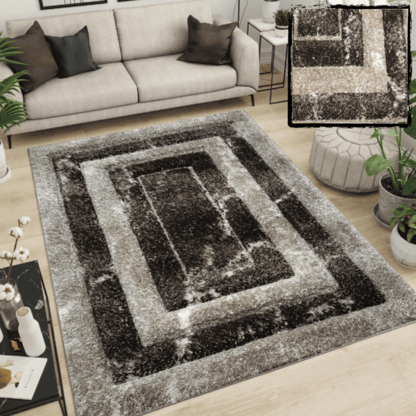 3D Brown Lightning Rug 1