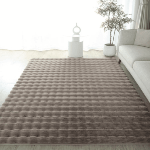 Faux Fur Rugs 15 3D Bubble Fur Beige Rug 1