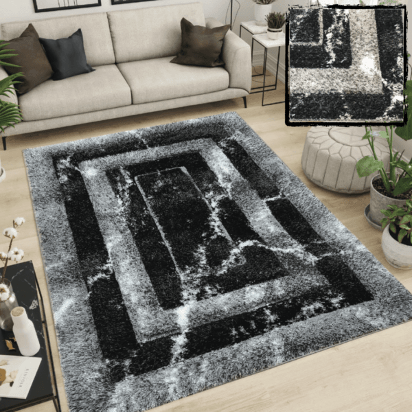 3D Rugs 16 3D Grey Lightning Rug 1