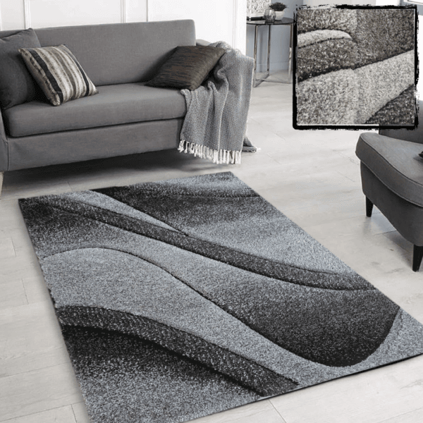 Silver Rugs 31 3D Lyon Silver Grey Rug 1