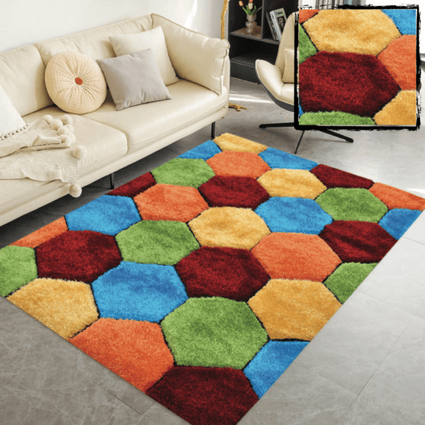 Rainbow Rugs 4 3D Multi Hex Rug 2