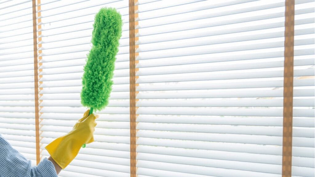 brushing venetian blinds