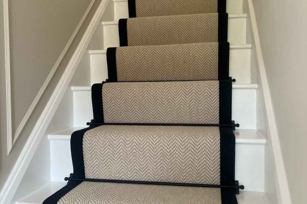 herringbone stair carpet