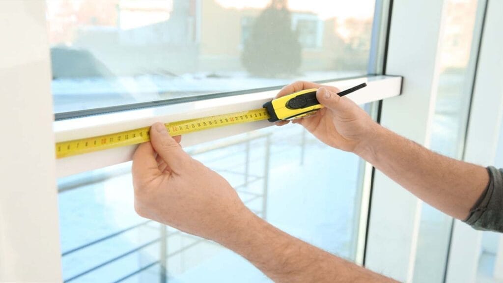 measure venetian blinds inside a window