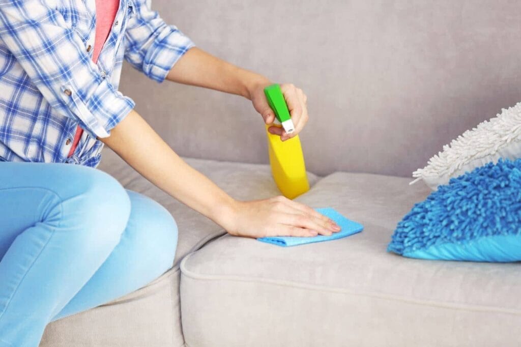 spraying fabric sofa