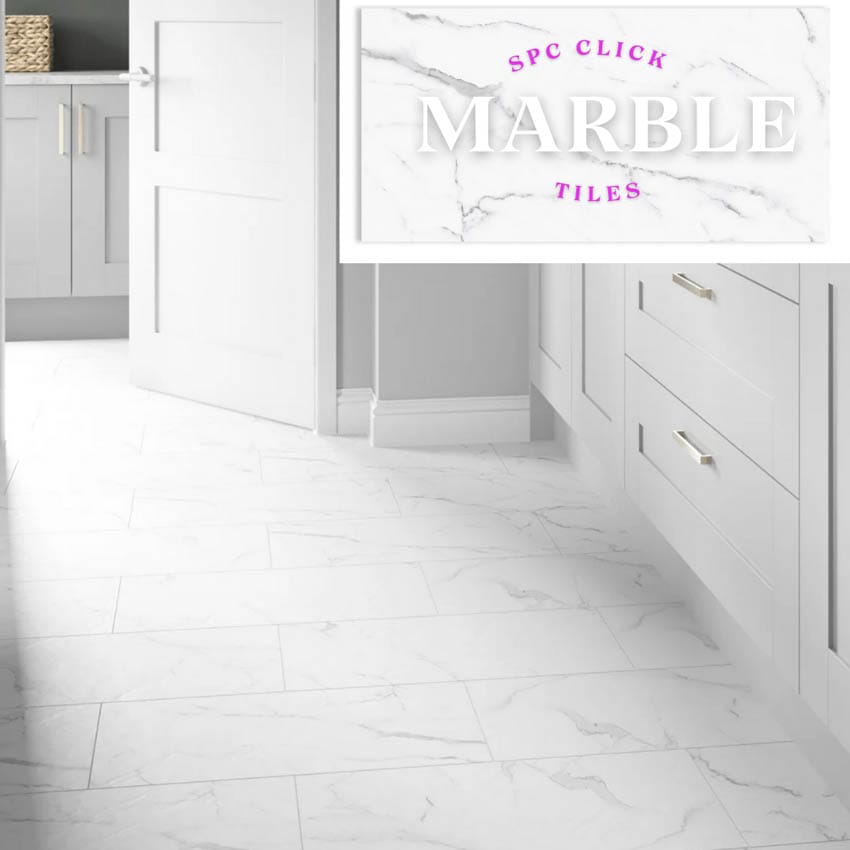 Elite Matt White Marble SPC Click Tile 1 Elite Matt White Marble SPC Click Tile