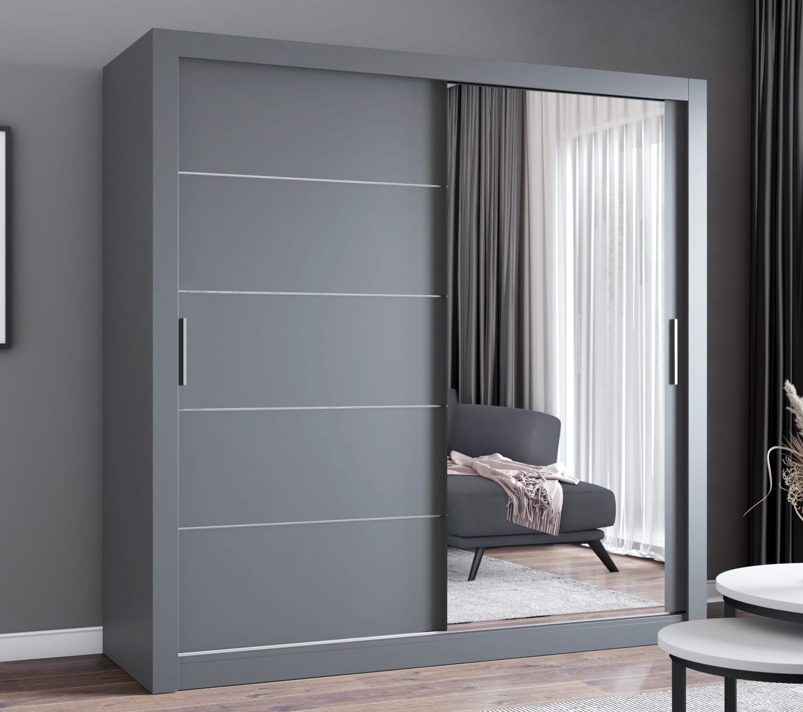 180cm sliding mirror wardrobe