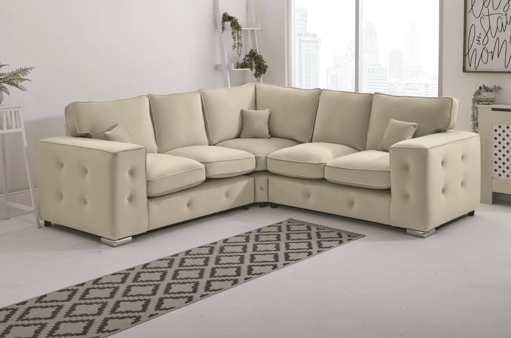 Luxury Howard corner sofa in cream